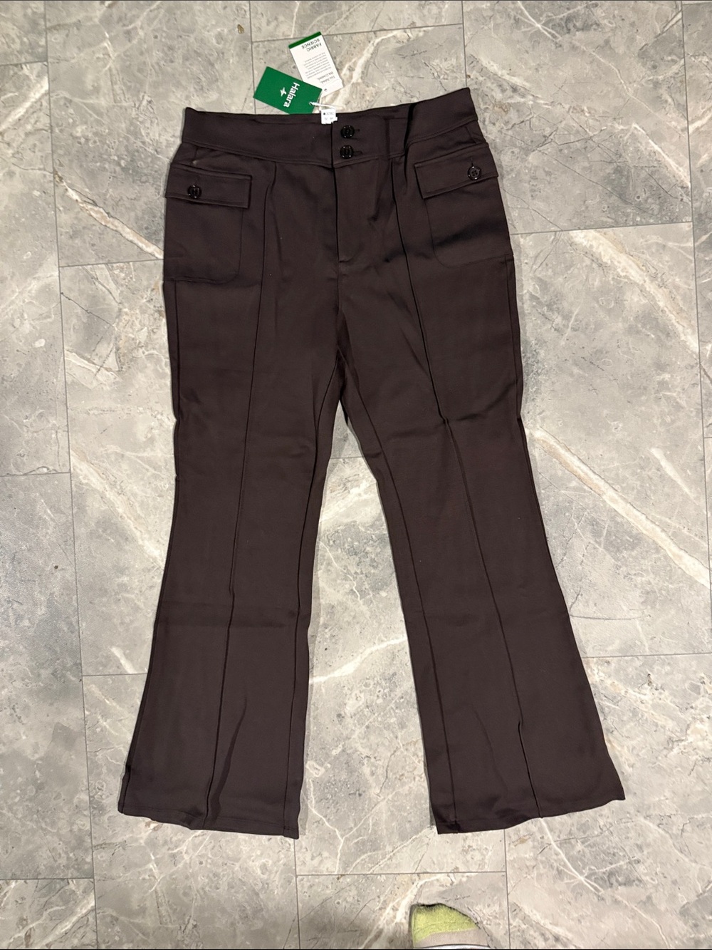 HALARA Dark Brown Flare-Leg Dress Pants